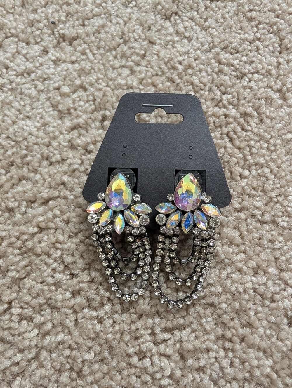 Aurora Crystal Teardrop Chandelier Earrings - Multi-Color